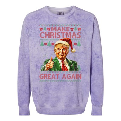 Make Christmas Great Again Funny Trump Santa Hat Xmas Ugly Colorblast Crewneck Sweatshirt