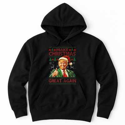 Make Christmas Great Again Funny Trump Santa Hat Xmas Ugly Hoodie