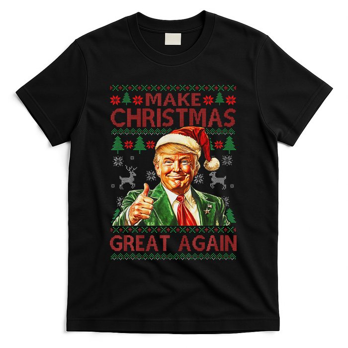 Make Christmas Great Again Funny Trump Santa Hat Xmas Ugly T-Shirt