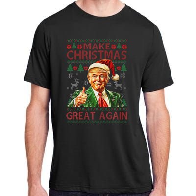 Make Christmas Great Again Funny Trump Santa Hat Xmas Ugly Adult ChromaSoft Performance T-Shirt