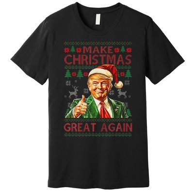 Make Christmas Great Again Funny Trump Santa Hat Xmas Ugly Premium T-Shirt