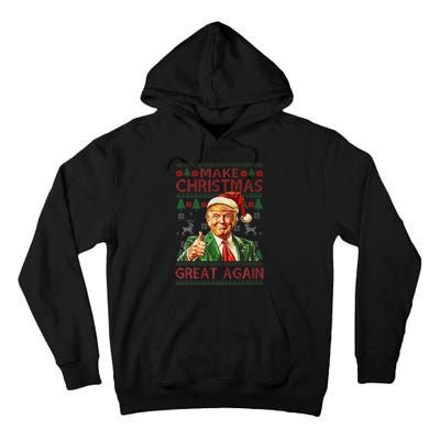 Make Christmas Great Again Funny Trump Santa Hat Xmas Ugly Tall Hoodie