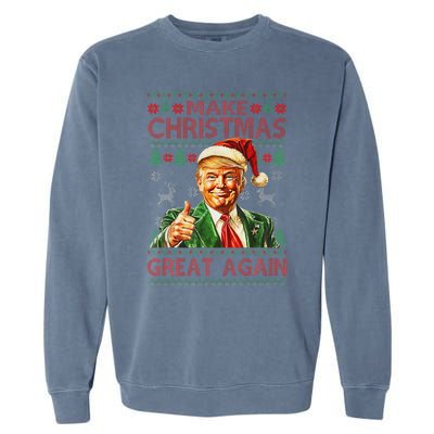 Make Christmas Great Again Funny Trump Santa Hat Xmas Ugly Garment-Dyed Sweatshirt