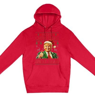 Make Christmas Great Again Funny Trump Santa Hat Xmas Ugly Premium Pullover Hoodie