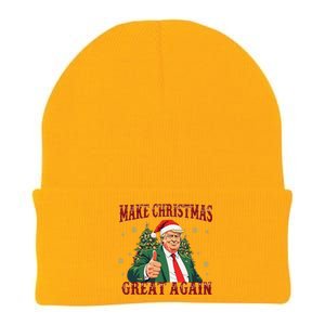 Make Christmas Great Again Funny Santa 2024 Christmas Knit Cap Winter Beanie