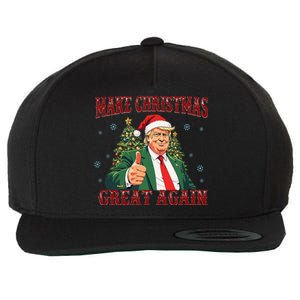 Make Christmas Great Again Funny Santa 2024 Christmas Wool Snapback Cap