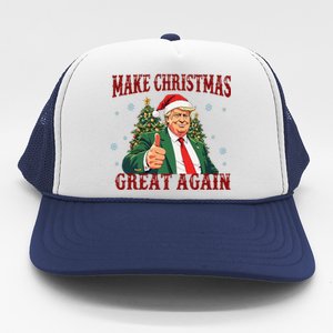 Make Christmas Great Again Funny Santa 2024 Christmas Trucker Hat