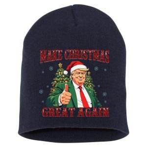 Make Christmas Great Again Funny Santa 2024 Christmas Short Acrylic Beanie