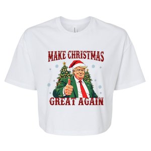 Make Christmas Great Again Funny Santa 2024 Christmas Bella+Canvas Jersey Crop Tee