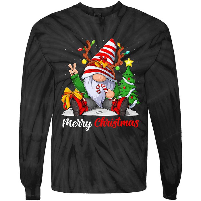 Merry Christmas Gnome Family Christmas For Tie-Dye Long Sleeve Shirt