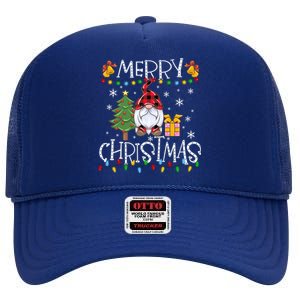 Merry Christmas Gnome Family Christmas Meaningful Gift Great Gift High Crown Mesh Back Trucker Hat