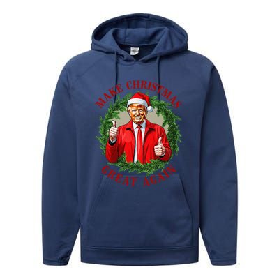 Make Christmas Great Again Donald Trump Maga Performance Fleece Hoodie