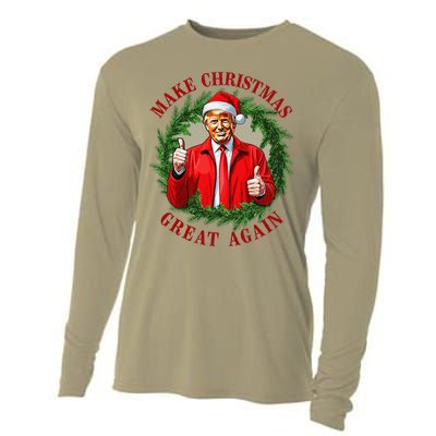 Make Christmas Great Again Donald Trump Maga Cooling Performance Long Sleeve Crew