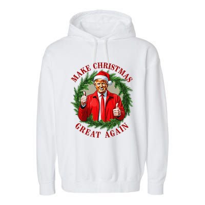 Make Christmas Great Again Donald Trump Maga Garment-Dyed Fleece Hoodie