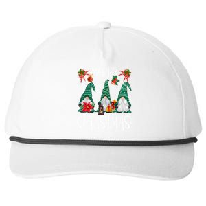 Merry Christmas Gnome Family Light Christmas Gift Snapback Five-Panel Rope Hat