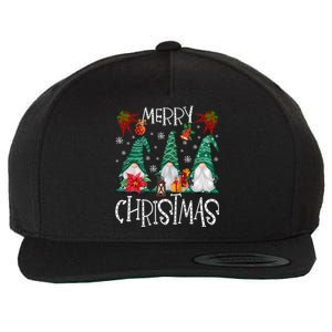 Merry Christmas Gnome Family Light Christmas Gift Wool Snapback Cap