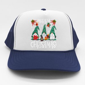 Merry Christmas Gnome Family Light Christmas Gift Trucker Hat