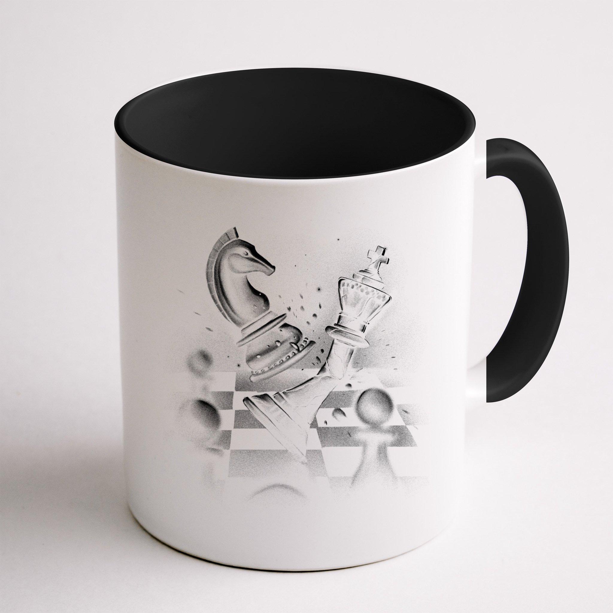 Monochrome Chess Game Graphic Classic Strategy Design Gift Mug