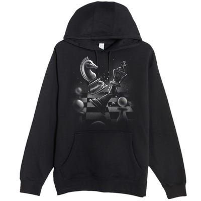 Monochrome Chess Game Graphic Classic Strategy Design Gift Premium Pullover Hoodie