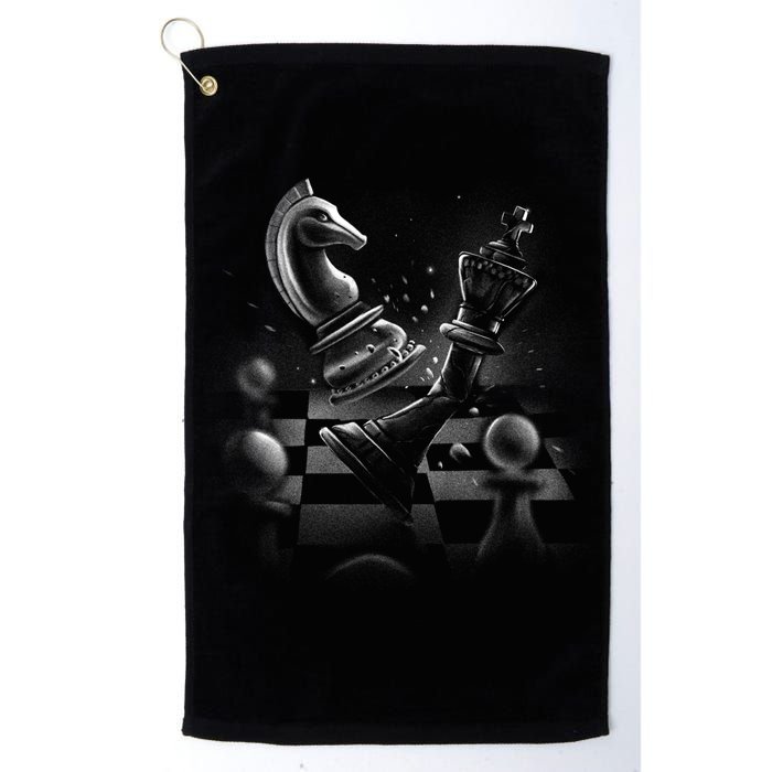 Monochrome Chess Game Graphic Classic Strategy Design Gift Golf Towel