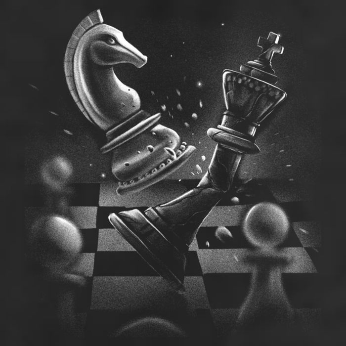 Monochrome Chess Game Graphic Classic Strategy Design Gift Golf Towel