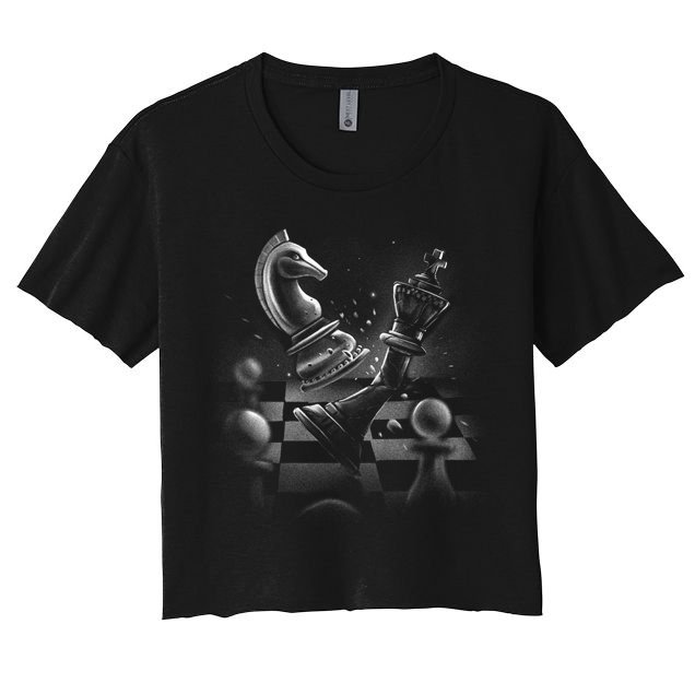 Monochrome Chess Game Graphic Classic Strategy Design Gift Crop Top
