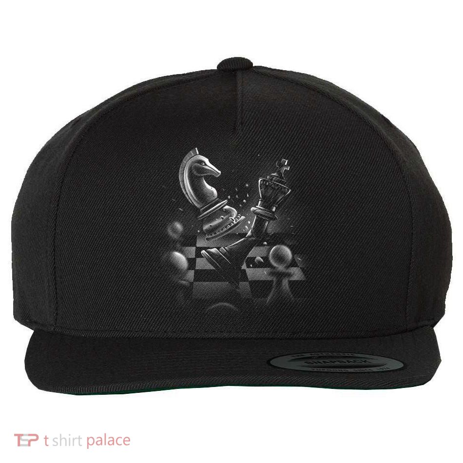 Monochrome Chess Game Graphic Classic Strategy Design Gift Wool Snapback Cap