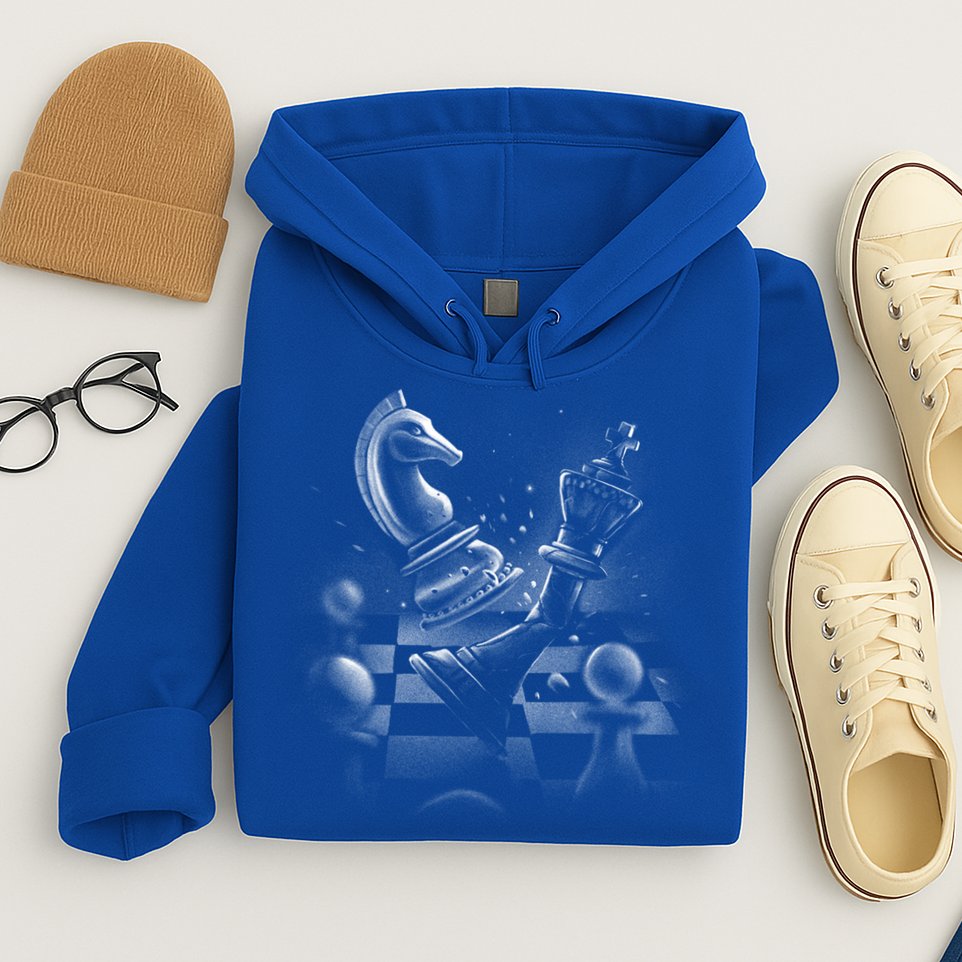 Monochrome Chess Game Graphic Classic Strategy Design Gift Hoodie