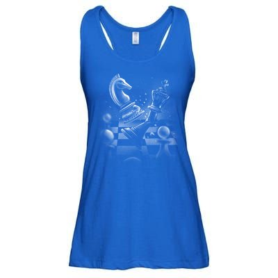 Monochrome Chess Game Graphic Classic Strategy Design Gift Ladies Essential Flowy Tank