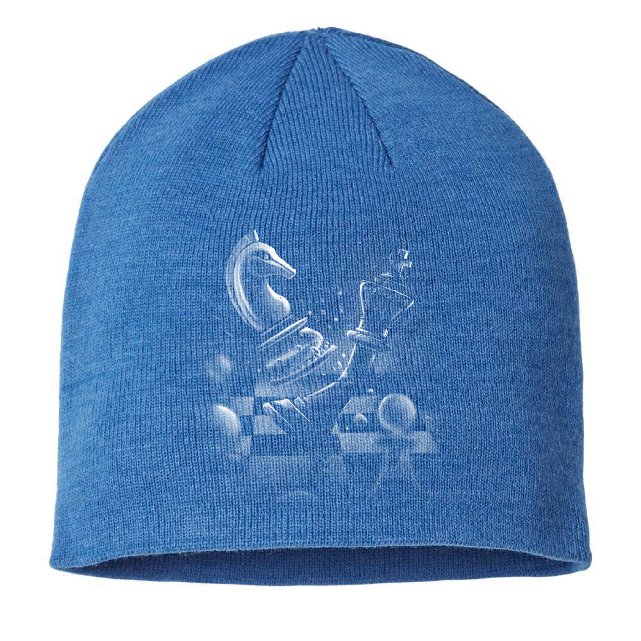 Monochrome Chess Game Graphic Classic Strategy Design Gift Sustainable Beanie