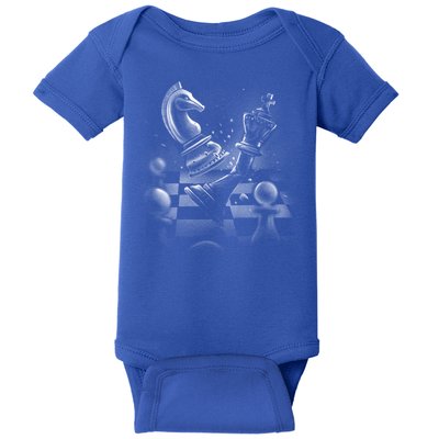Monochrome Chess Game Graphic Classic Strategy Design Gift Baby Bodysuit