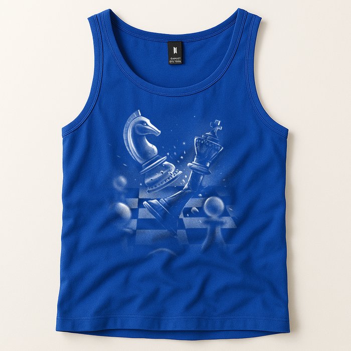 Monochrome Chess Game Graphic Classic Strategy Design Gift Tank Top