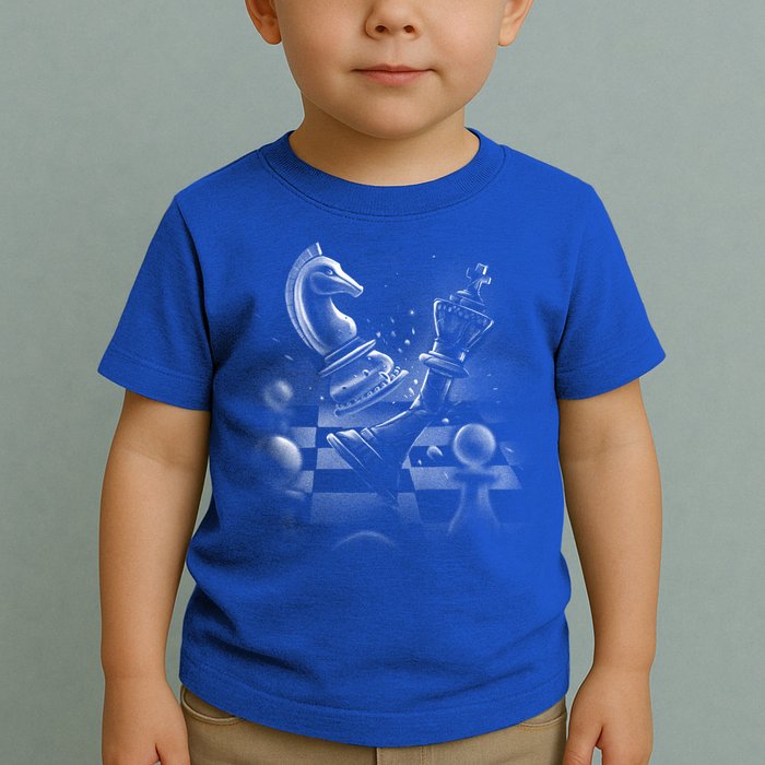 Monochrome Chess Game Graphic Classic Strategy Design Gift Toddler T-Shirt