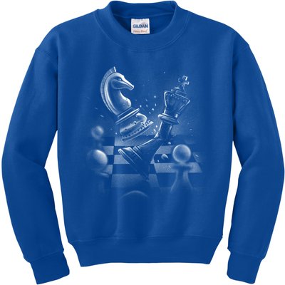 Monochrome Chess Game Graphic Classic Strategy Design Gift Kids Sweatshirt