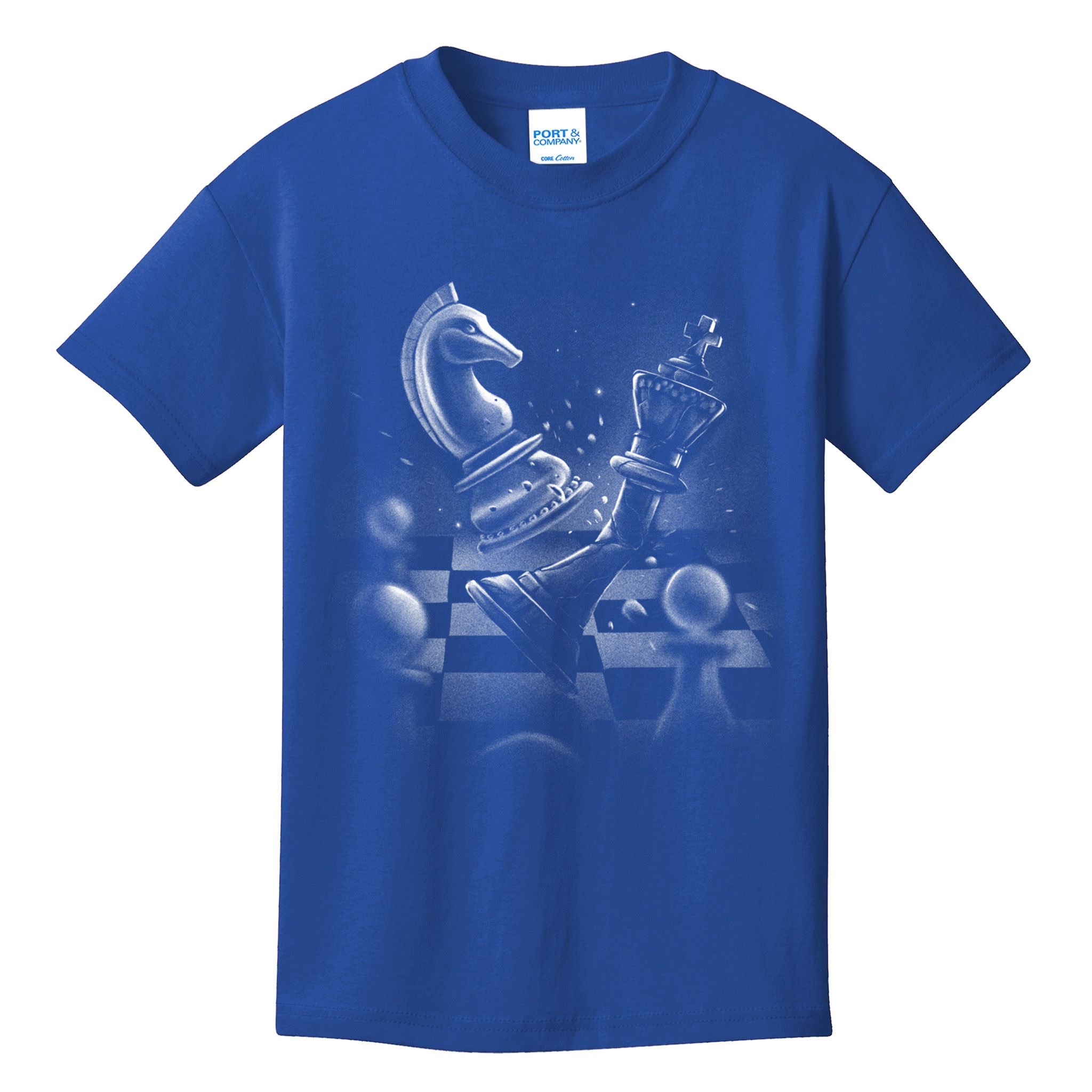 Monochrome Chess Game Graphic Classic Strategy Design Gift Kids T-Shirt