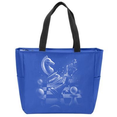 Monochrome Chess Game Graphic Classic Strategy Design Gift Zip Tote Bag