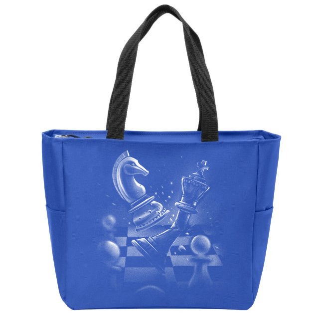 Monochrome Chess Game Graphic Classic Strategy Design Gift Zip Tote Bag