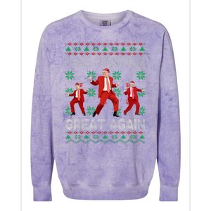 Make Christmas Great Again Santa Trump Dance Ugly Sweater Colorblast Crewneck Sweatshirt