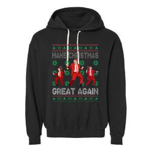 Make Christmas Great Again Santa Trump Dance Ugly Sweater Garment-Dyed Fleece Hoodie