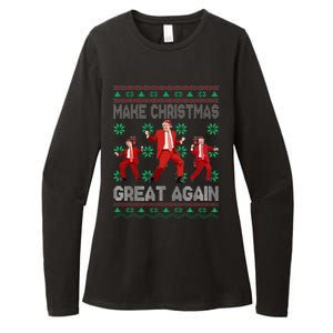 Make Christmas Great Again Santa Trump Dance Ugly Sweater Womens CVC Long Sleeve Shirt