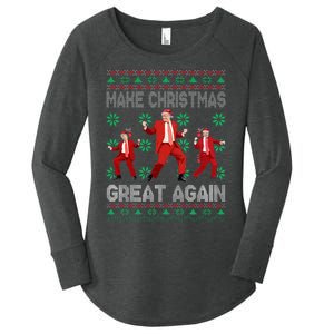 Make Christmas Great Again Santa Trump Dance Ugly Sweater Women's Perfect Tri Tunic Long Sleeve Shirt