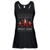 Make Christmas Great Again Santa Trump Dance Ugly Sweater Ladies Essential Flowy Tank