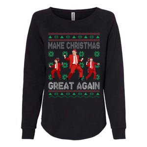 Make Christmas Great Again Santa Trump Dance Ugly Sweater Womens California Wash Sweatshirt