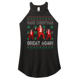 Make Christmas Great Again Santa Trump Dance Ugly Sweater Women's Perfect Tri Rocker Tank