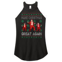 Make Christmas Great Again Santa Trump Dance Ugly Sweater Women's Perfect Tri Rocker Tank