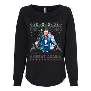 Make Christmas Great Again Ugly Sweaters Trump 4547 (Back) Womens California Wash Sweatshirt