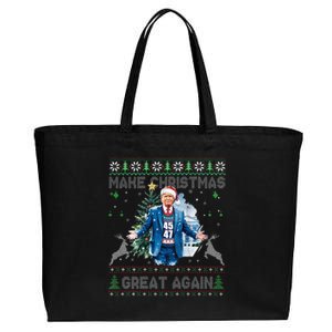 Make Christmas Great Again Ugly Sweaters Trump 4547 (Back) Cotton Canvas Jumbo Tote