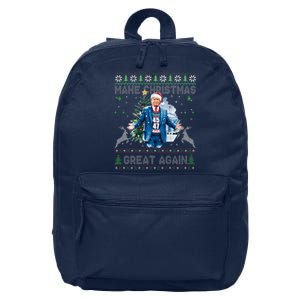 Make Christmas Great Again Ugly Sweaters Trump 4547 (Back) 16 in Basic Backpack