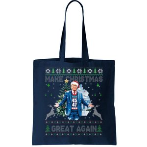 Make Christmas Great Again Ugly Sweaters Trump 4547 (Back) Tote Bag