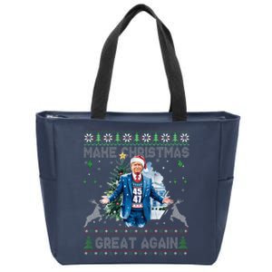 Make Christmas Great Again Ugly Sweaters Trump 4547 (Back) Zip Tote Bag